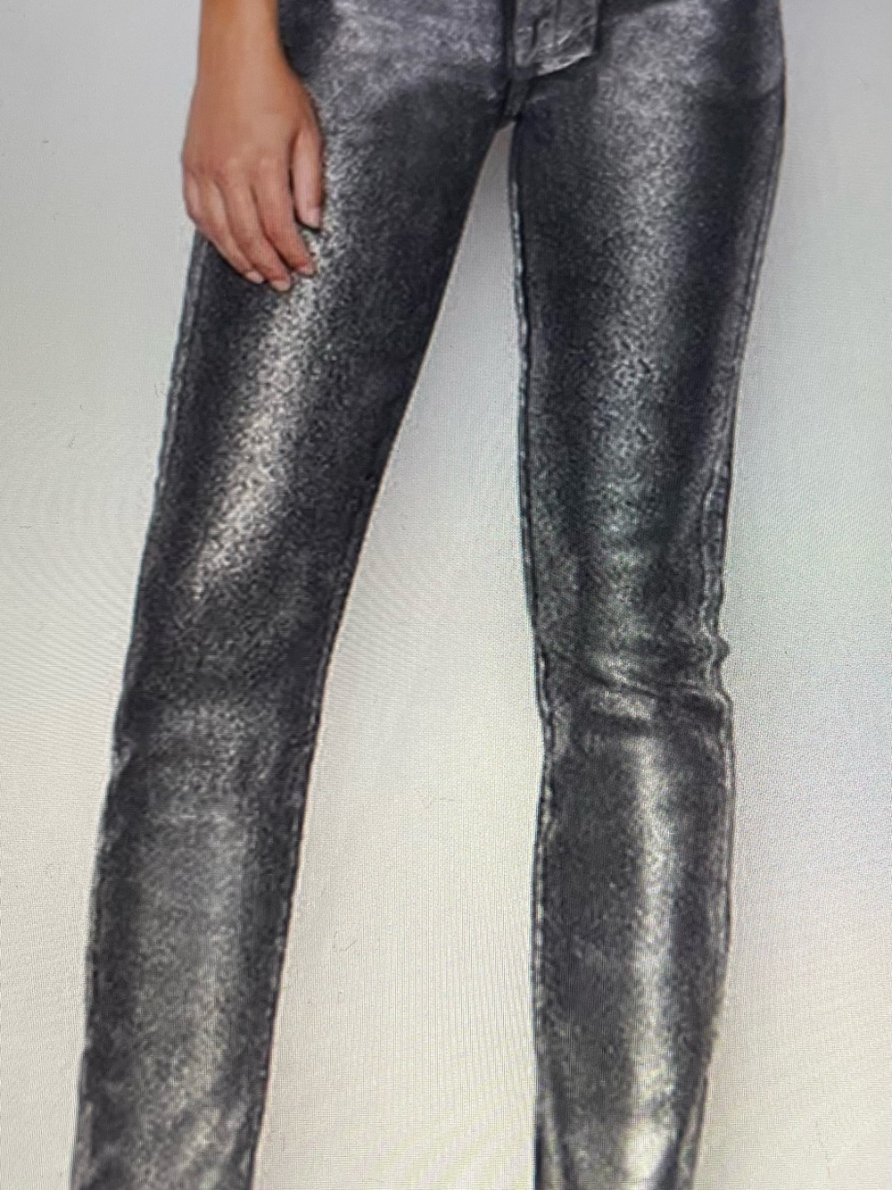 Frame Le High Skinny Crop Metallic Black/Gray Skinny Jeans